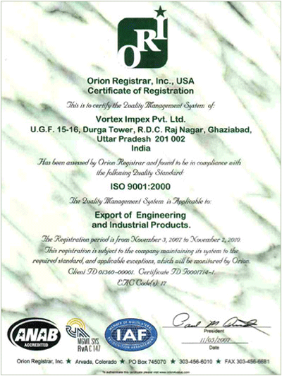 Quality Certificate